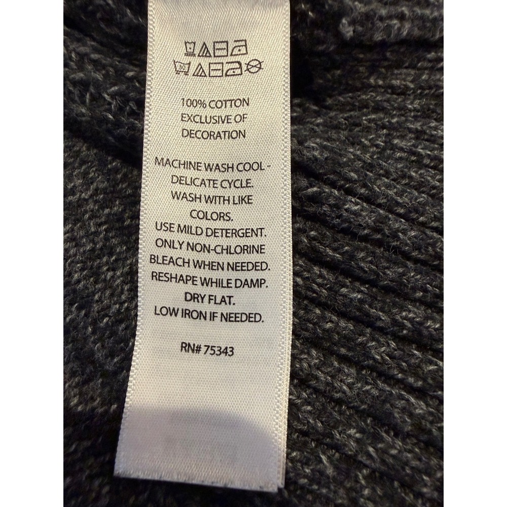 Daniel Hechter Paris Mens Large Full Zip Cardigan Sweater Gray Marl 100% Cotton - Picture 7 of 8